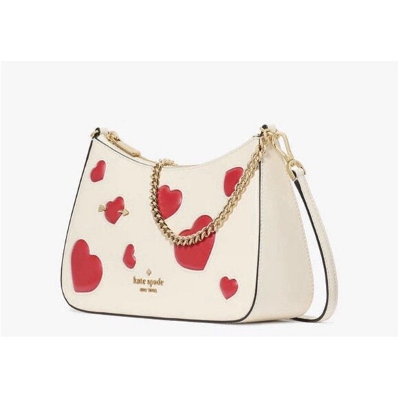 Kate Spade Puffy Heart Madison Convertible Crossbody Bag Meringue NWT KK221 - Picture 4 of 6